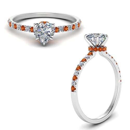 Image of Choose Your Gemstone Hidden Halo Petite Diamond CZ Ring Sterling Silver Heart Shape Halo Engagement Rings Everyday Jewelry Wedding Jewelry Handmade Gifts for Wife US Size 4 to 12
