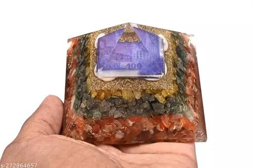 Image of Money Crystal Pyramid | 3 Inch | Vastu Correction | Crystal Pyramid for Positive Energy, Wealth, Meditation, Health | Home & Office Decor | Gift |