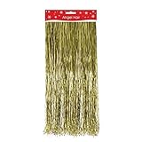 árbol decorado con espumillón triturado con cabello de ángel de oro