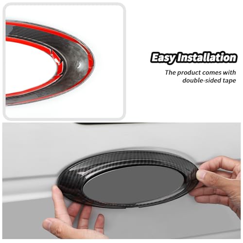 Image of JeCar Carbon Fiber Tailgate Emblem Cover Trim Fit for 2009-2014 Ford F150 F-150 Raptor Rear Trunk Logo Back Badge Decoration Cover