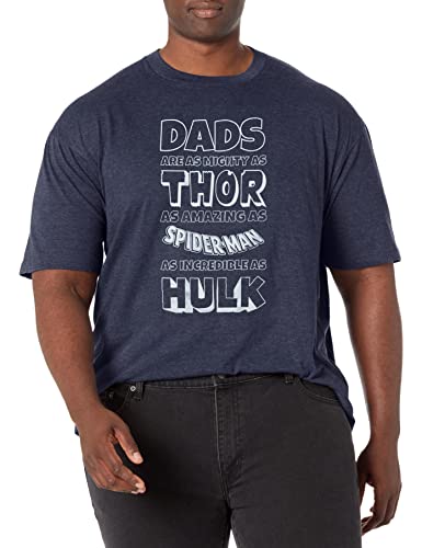 T-shirt Marvel Dads bleu marine chiné 5XL pour homme