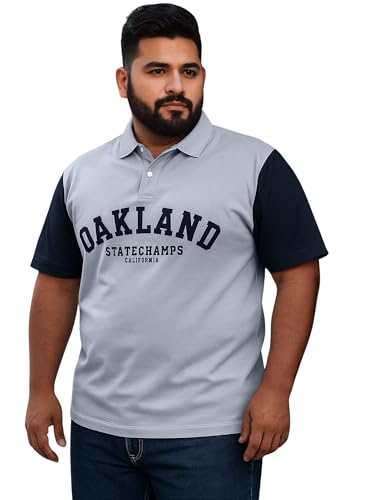 Image of Maniac Mens Printed Polo Neck Half Sleeve Cotton Oversized T-Shirt for Men - Casual Cotton Tee