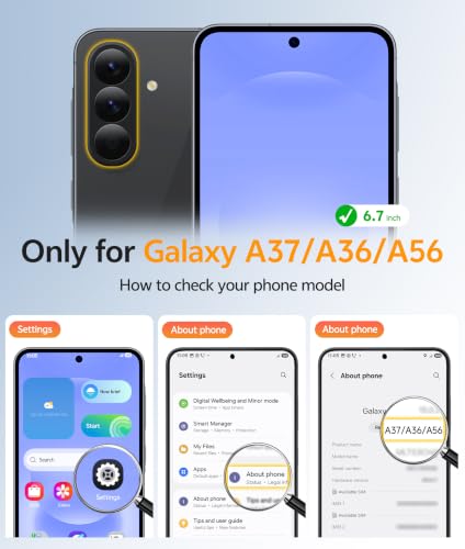 Image of FNTCASE for Galaxy A37 /A36 5G Phone Case, Fit for Magsafe, Screen Protector | Translucent Matte Magnetic Back, 14FT Military Grade Drop Protection, Shockproof Protective, for Samsung A37 Cover, Blue