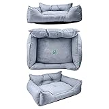 United Colors of Benetton. Pets - Hundebett, Ergonomisches Bett, für Mittelgroße Hunde, Aus Polyester, Waschmasschinegeeignet, Grau, Größe M, 65x50x20 cm