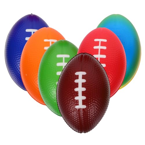OATIPHO 6 Pièces Mini Ballons De Football en Mousse Miniatures Ballons De Rugby Modèle Américaines Cuir Petit Boule Sport en PU Accessoires De Mini Rugby...
