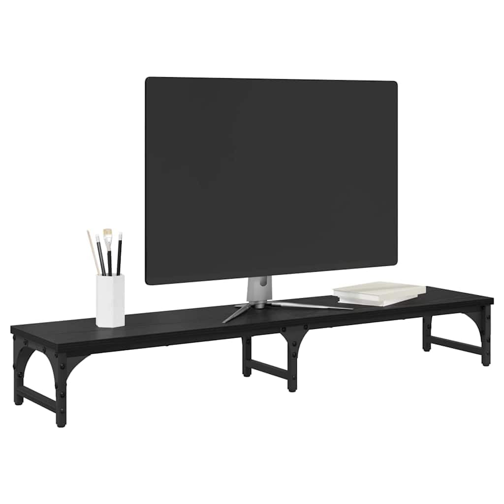 Soporte para monitor de madera, color negro