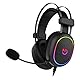 Glowster Gaming-Kopfhörer mit ARGB-Beleuchtung, Surround-Sound, verstellbarem Mikrofon, ideal für Spiele und Online-Kommunikation.