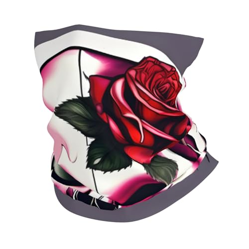 Rose Skull print Cooling Multi Use Neck Gaiter Men's and Women's Summer Face Mask for Working, Running Sports