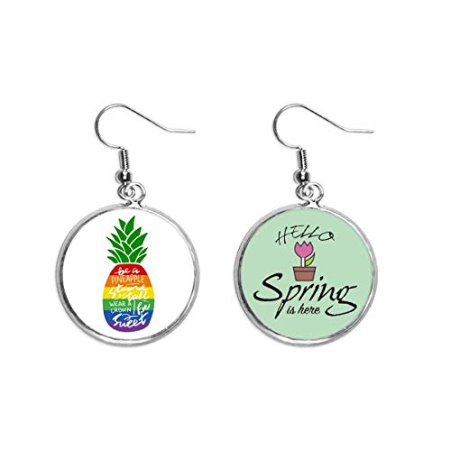 Pendientes arco iris LGBT ligeros colgante de piña sin alergias
