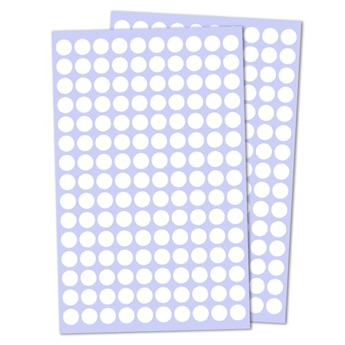 Image of TownStix 0.375 inch Round White Color Coding Circle Dot Stickers (Pack of 3000, 3 /8 inch Diameter, 150 Labels per Sheet, 20 Sheets)