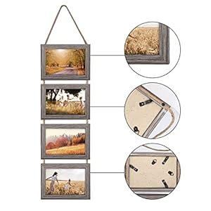 4x6 Hanging Collage Picture Frame Set, Rustic 8 Opening Horizontal Frames Display 4 by 6 Photos Prints for Wall Decor 4×6 Hanging Collage Picture Frame Set Rustic 8 Opening Horizontal Frames Display 4 by 6 Photos Prints for Wall Decor