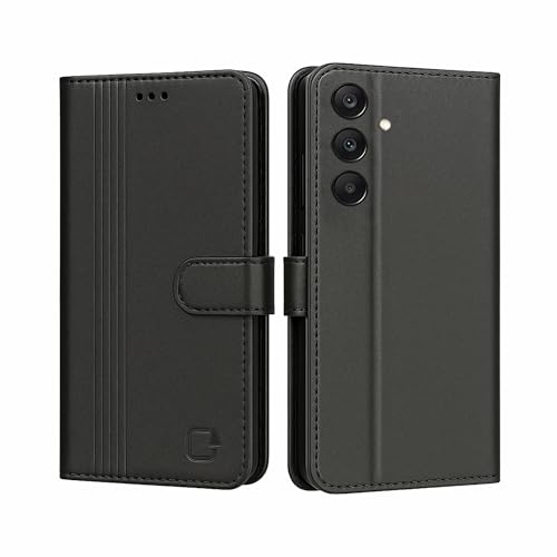 Image of AIBEX Shock Proof Flip Compatible for Samsung Galaxy A16 5G Flip Cover Leather Finish | Inside TPU with Card Pockets | Wallet Stand | Complete Protection Flip Case - Black