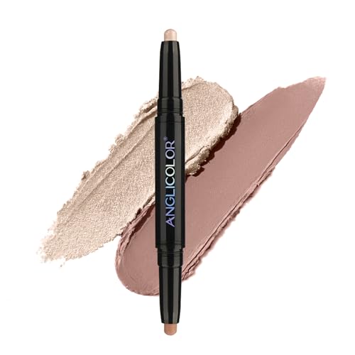 ALIIP Sombra De Ojos En Barra, Sombras de Ojos en Crema, Lápiz de Sombra de Ojos, Long Lasting Eyeshadow Stick, Lápiz de Maquillaje para Ojo, Diseño de Doble Cabezal con Mate y Perlado (#01-1 Pieza)