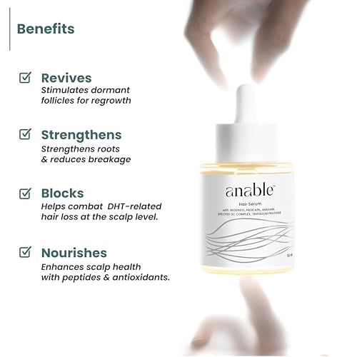 Image of Anable Hair Regrowth Serum- 3% Redensyl, 3% Procapil, 2% Anagain | Hair re-growth & hairfall control serum for man & woman| Clinically tested and safe