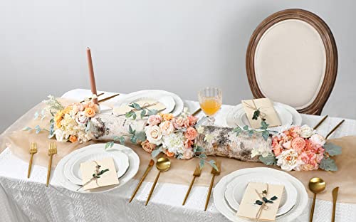 Serra Flora Artificial Flowers Rose 32pcs Silk Mix Peony Daisy Hydrangea Fake Flowers for DIY Wedding Bouquets Combo Centerpieces Arrangements Party Bridal Baby Shower Home Decorations