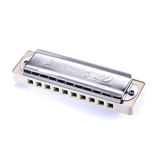KIRANDIE AM20D Harmonica diatonica 10 Trous Blues Harpe Orgue Orgue Blanche spéciale for débutant (Color : Key of BB) - Les Beatles, Paul McCartney, John Lennon, RIngo Starr, George Harrison KIRANDIE AM20D Harmonica diatonica 10 Trous Blues Harpe Orgue Orgue Blanche spéciale for débutant (Color : Key of BB) – Image 4