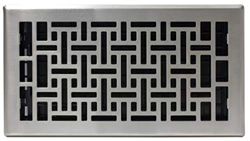 Decor Grates AJH612-NKL Oriental Floor Register, Brushed Nickel Finish, 6 x 12-Inch, 6-Inch by 12-Inch - Image 2