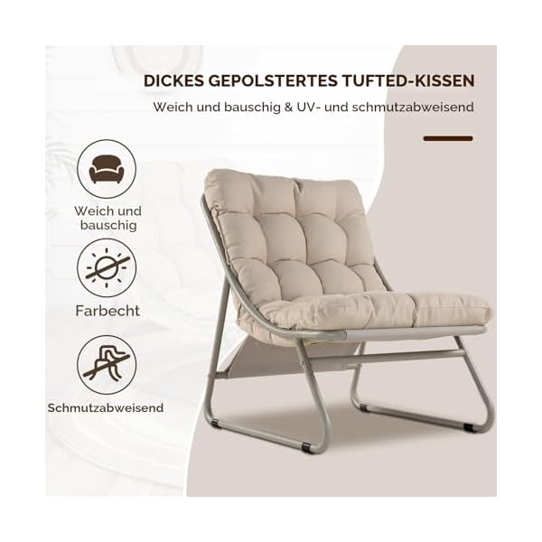 Grand Patio Loungesessel mit Fußhocker & Beistelltisch