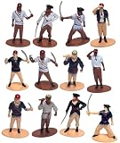 Zugar Land Pirate Toy Miniature Figures Playset - 12 Pack (3') Assorted Weapons, Crewmates, Accessories...