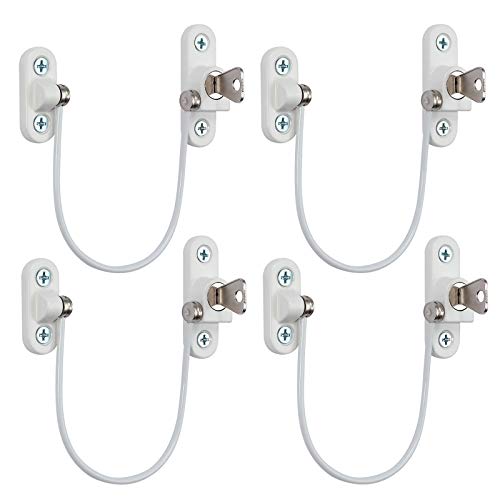 eSynic 4PCS Window Door Restrictor Lockable Child Baby Safety Security Double Hung Lock