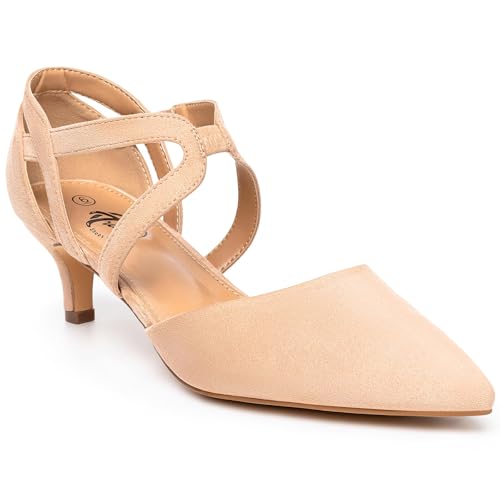 Trary Women's Low Heels Pumps Dress Pointed Toe Comfortable Work Office Pumps Shoes2