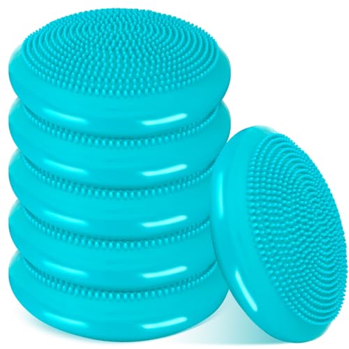 Image of Amylove 6 Pcs Wiggle Seat Inflated Wobble Cushion for Sensory Kid 13 Inch Balance Disc Kids Flexible Seating Exercise Sensory Pad Chair Cushion for Classroom Office School(Lake Blue)