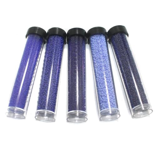 Image of Beadsnfashion Preciosa Seed Beads Blue 5 Colors Combo Size 11 /0 (2 MM) for Beading, Jewellery Making, Embroidery, Bracelets, Necklace and Craft Projects