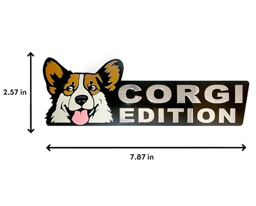 Image of Dog Edition 3D Car Badge, Laser Cutting Metal Emblem, Cute Dogs Decals (Corgi)