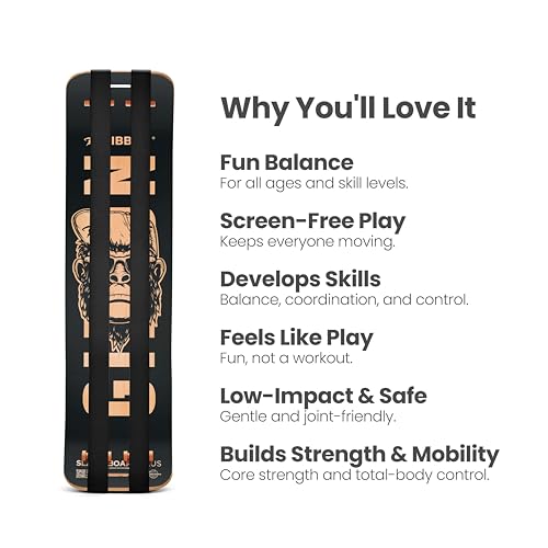 Image of GIBBON SlackBoard, Balance Board Kids & Adults, Slackline Balance Trainer | 1 & 2 Line Options, Slack Board, Core Workout Equipment, Home Gym Training, Standing Desk Exercise, Yoga, Agility, Pilates