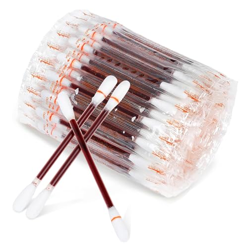 100 Piezas Desinfectante de Yodo Desechable, Desechables de Yodo Palillo de Algodón Hisopo, Hisopos de Yodóforo de Doble Extremo para Viajes, Deportes al Aire Libre