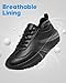 XUVUVJU Non Slip Work Shoes for Women Black Food Service Slip Resistant Shoes Waterproof Kitchen Chef Walking Sneakers Nursing Standing All Day