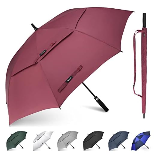 Gonex Paraguas de Golf Resistente al Viento para Hombres y Mujeres, Paraguas Abierto automático, de 62/68 Pulgadas con Doble ventilación, toldo Grande…