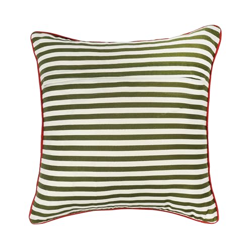 Image of Forest Theme Quilted Cushion Covers 16 inch x 16 inch Set of 5 Printed Square Cotton Throw Pillow Covers 40x40 cm Pack of 5 for Home Sofa Decoration