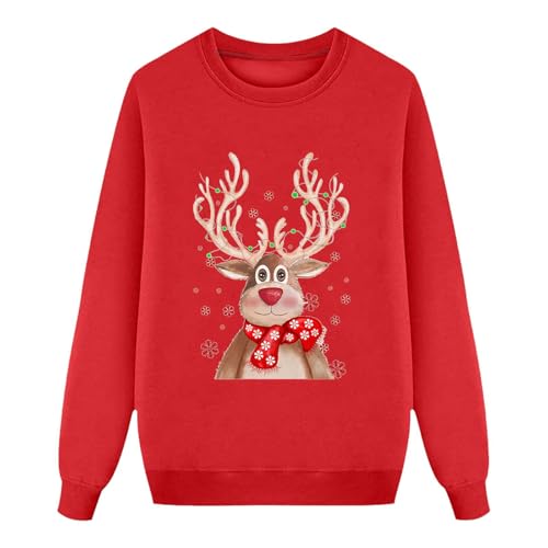 Ugly Christmas Sweater Family Set Long Sleeve Elk Deer Print Sweater Tops Graphic O-Neck Holiday Pullover for Adult2
