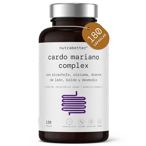Cardo Mariano complex 180 cápsulas con Alcachofa, Cúrcuma, Diente de león, Bodio y Desmodio