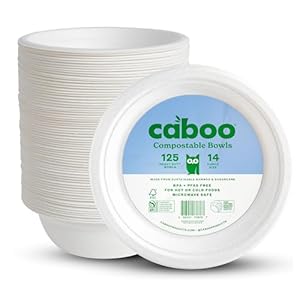 Caboo Einweg-Bambus-Papierschalen 340 ml, 125 Stück