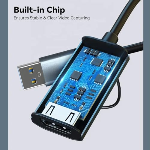 Image of MICROWARE Video Capture Card,4K HDMI to USB 3.0 Capture Card,HDMI to USB /USB C Audio Video Recording in 1080P@60Hz, 2K@50Hz for Teaching,Broadcasting,Gaming,Streaming,Video Conference (Z29B)