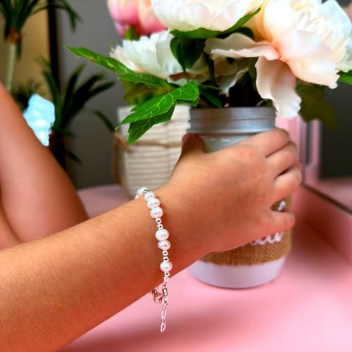 Freshwater Cultured Pearl Bracelet, Sterling Silver Jewelry. Toddler Bracelets for Girls, Toddler Girl Birthday Gifts, Keepsake Baby Girl gift4