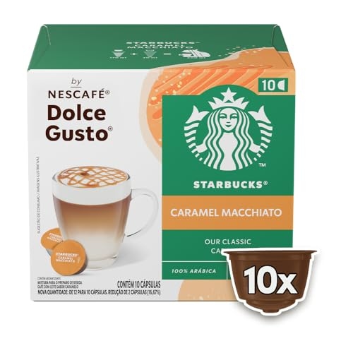 Café com Leite em Cápsula Caramel Macchiato Starbucks Caixa 106,5g 10 Unidades Café com Leite em Cápsula Caramel Macchiato Starbucks Caixa 106,5g 10 Unidades