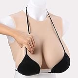 揺れる高级シリコン充填高襟シリコンバスト I カップ コスプレ 男の娘 超リアル 偽乳 シリコンバスト アップグレード 軽量版 人工乳房 弾力性強いバスト ゲームキャラのコスプレ用に 用巨乳, サンタン