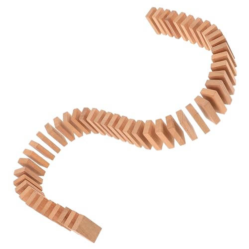 Toyvian Dominos en Bois Naturel 50 Pièces Jeu De Société Classique Portable pour Familles Et Enfants Améliorant La Logique Et Les Compétences...