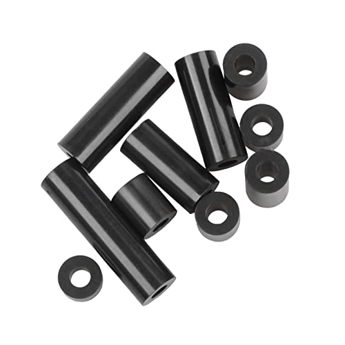 Image of Exqutoo Black ABS Round Washers ID 3.2mm,OD 7mm, 3mm 5mm 6mm 8mm 10mm 15mm 18mm 20mm 25mm Length, Assortment Kit, Non-Threaded, Suitable for M3 Screws Hardware Spacer Bracket