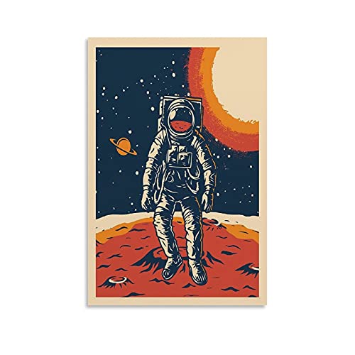 ZXCL Vintage-Weltraum-Poster, Retro-Weltraum, Leinwand-Kunstdruck, modernes Familien-Schlafzimmer-Dekor-Poster, 20 x 30 cm, Unframe Stil