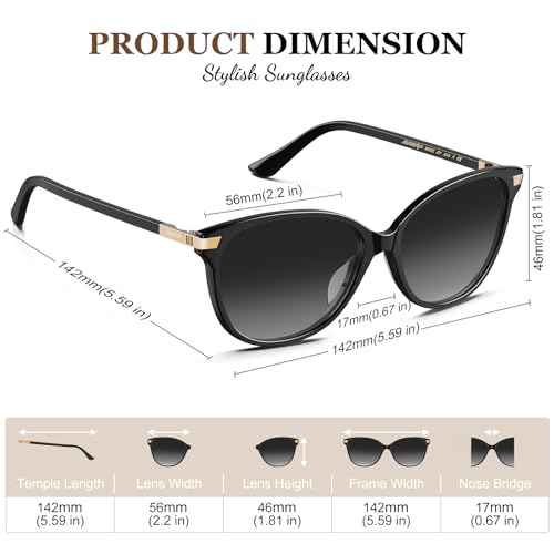AVAWAY Cat Eye Polarized Sunglasses for Women - Stylish Acetate Frame UV400 Protection for Driving Travel Summer Outings4