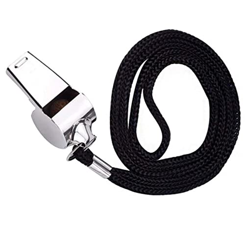 Winwinfly Stainless Steel Sports Whistles with Lanyard, Loud Sound Whistles Great for Coaches, Referees, and Emergency