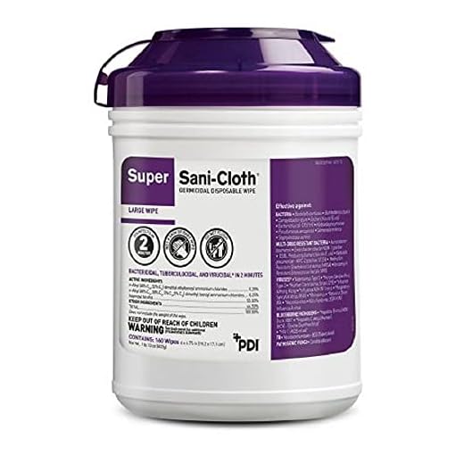 Q55172 Super Wipes Surface Disinfectant Germicidal Cloths High Alcohol Large Size,160 Count,Pack of 4 Tubs (Тwo Рack)