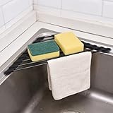 prota Dreieckiges Abtropfgestell Geschirr, Klein Faltbare Edelstahl Abtropfmatte, Geschirrabtropfgestell mit Silikonbeschichtung, Abtropfgitter Spüle für Tassen Obst Gemüse, Küche Organizer