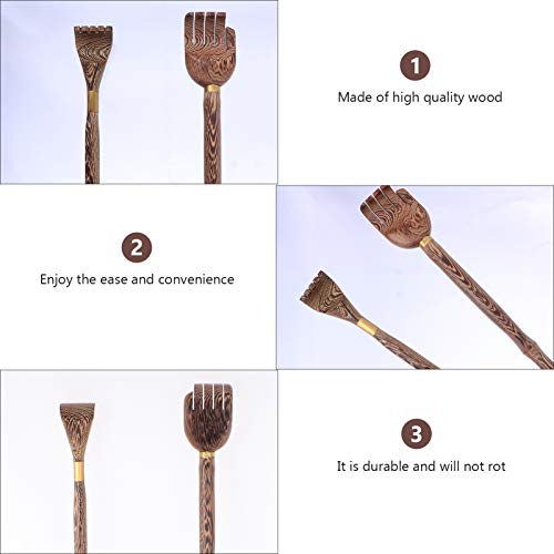 VAKUUM 2Pcs Back Scratcher Wooden Finger-Like Bamboo Wooden Body Massager for Scratching Itches Strong and Sturdy Good Practical and Novel Gifts for Friends and Family