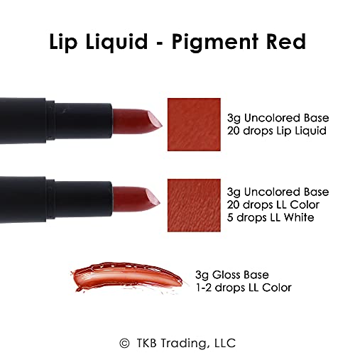 TKB Lip Liquid Color | Liquid Lip Color for TKB Gloss Base, DIY Lip Gloss, Pigmented Lip Gloss and Lipstick Colorant, Made in USA (1floz (30ml), Pigment Red) image 5