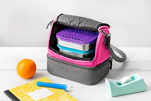 LunchBots Duplex Insulated Kids School Lunch Bag Dual Compartment pink by LunchBots - Used condition - Image 6